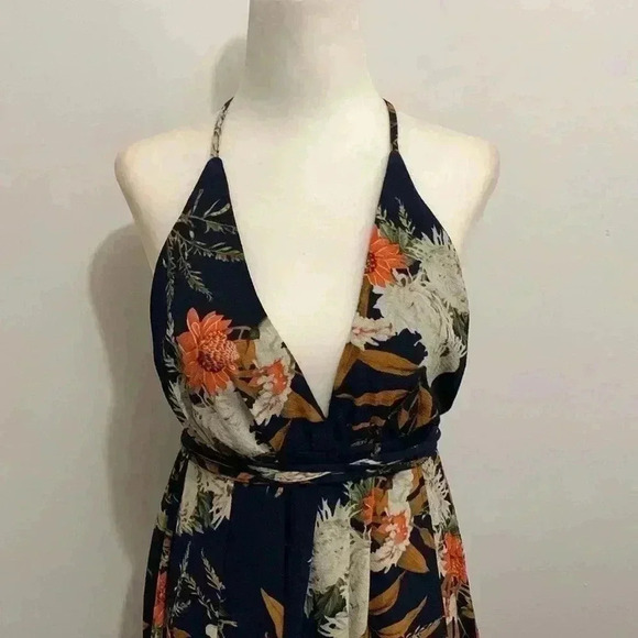 Korean Style summer beach Maxi  Dress in Navy - Picture 3 of 6